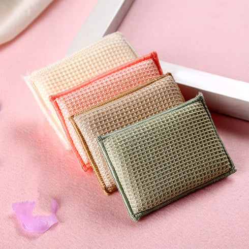 KMAKII Bamboo Kitchen Sponges Dish sponge Super Absorbent Natural Dish Sponges, Red, Pack of 6...
