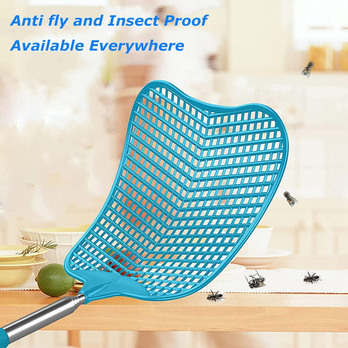 2 Pieces Fly Swatter, Extendable Fly Swatter Lightweight Manual Swat Pest Control, Adjustable Length 26 to 75 cm, Adjustable Stainless Steel Teles...