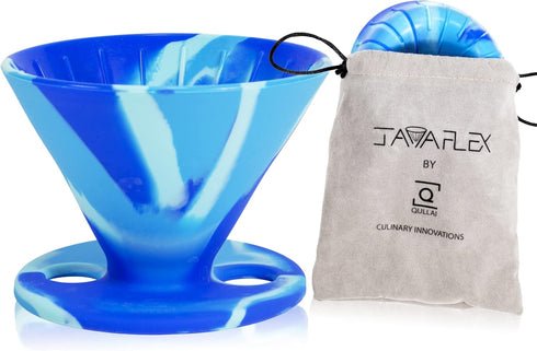 The Original JavaFlex Premium Foldable Silicone Pour Over Coffee Maker and Storage Pouch. Uses #2 V60 Cone Coffee Filters...