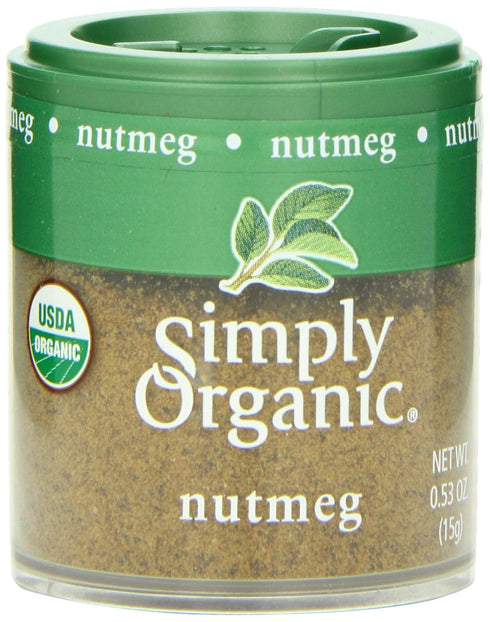 Simply Organic Nutmeg Ground Organic, Mini Spice, 0.53 Ounce (Pack of 6)...