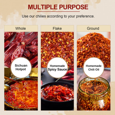 52USA Dried Chilli Peppers, Whole Dried Chilies 4 Oz, Mild Spicy Dried Chiles, Red Chili Pepper, Premium Szechuan Red Dried Chilis, Whole Chili Pe...