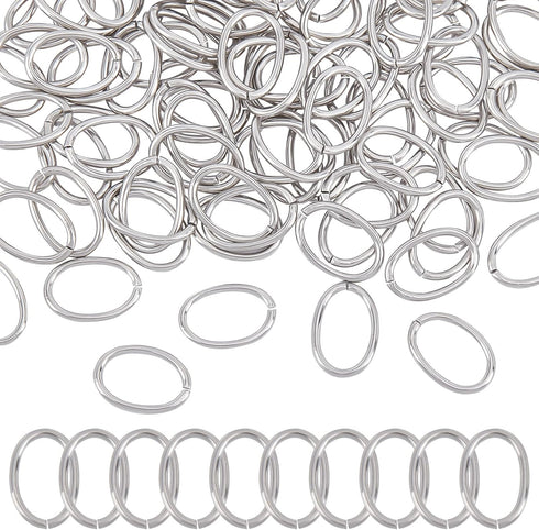 UNICRAFTALE about 100pcs 13mm Oval Close but Unsoldered Jumps Rings 304 Stainless Steel Jump Rings Connectors O Rings for DIY Bracelet Necklaces J...