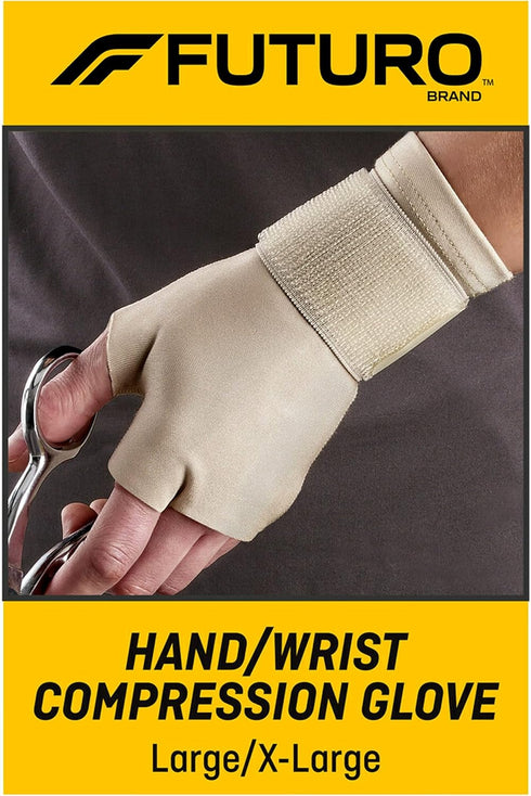 FUTURO Compression Glove, Provides Mild Support to Aching, Weak Hands and Wrists, L/XL...