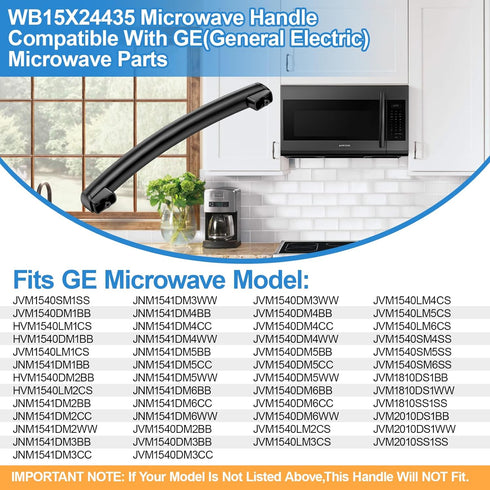 Upgraded WB15X24435 Microwave Door Handle Compatible with General Electric GE Microwave Handle Replacement, Black GE Microwave Door Handle JVM1540...