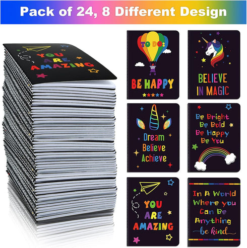 24 Pieces Inspirational Notepads Cute Mini Motivational Journal Notebook Small Pocket Lined Notebooks Positive Inspiring Notebook for Home and Off...