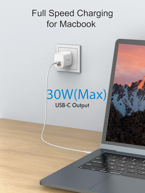 USB C Super Fast Charger,Foldable Dual-Port 30W PD Wall Charger Fast Charging for Samsung Galaxy S23/ S23 Ultra/Z fold4/ A53 5G/ S22/ S22+/ Z Flip...