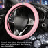 Cute Pink Steering Wheel Cover - Soft Leather Bling Car Steering Wheel Covers for Women & Girls with Sparkly Diamond, 15 inch Car Accessory Wheel ...