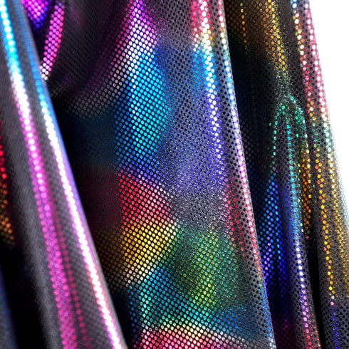 Hologram Rainbow Iridescent Mermaid Metallic Foil Stretch Fabric(Rainbow 1yard)...