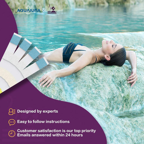 AQUALUNA Test Strips for Hot Tub and Spa- 125 ct - Quick and Accurate Testing for Water Total Hardness, Free Chlorine/Bromine, Total Chlorine, Alk...
