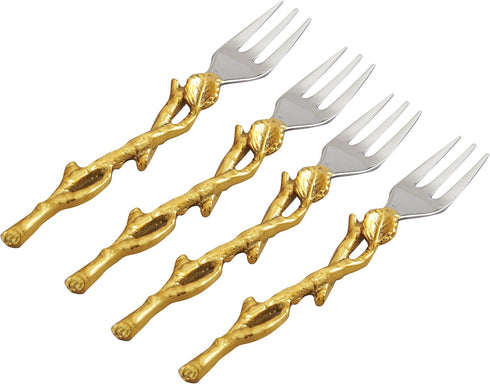 Golden Vine Forks, 5.25-Inch, Silver/Gold, Set of 4...