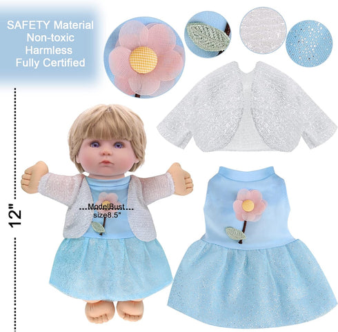 Girl Doll Clothes and Accessories 6 Sets Doll Clothes for 12 Inch Dolls Alive-Baby Doll Clothes Dress Pajamas Lovely Baby Doll Outfits Accessories...