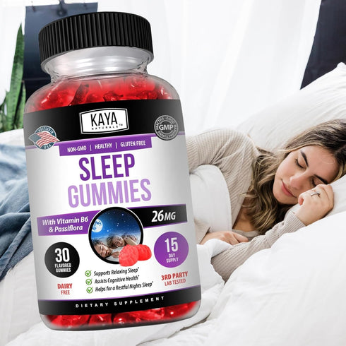 Kaya Naturals Organic Sleep Gummies (26mg) | Health Supplement for Adults | Vitamin B6 and Melatonin Gummies | Gummy Vitamins for Women and Men | ...