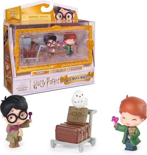 Wizarding World Harry Potter, Micro Magical Moments Action Figures Set with Exclusive Harry, Ron, Hedwig & Display Case, Kids Toys for Ages 6+...