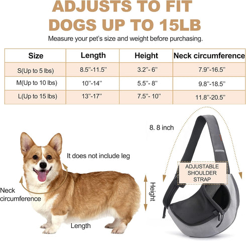 FDJASGY Pet Sling Carrier for Small Dogs Cats,Breathable Mesh Travelling Hand Free Puppy Backpack with Pouch and Adjustable Strap Carrier...