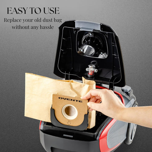 OVENTE Replacement Dust Bags for ST1600B, Compatible with Zing Canister Vacuum Series, Collect and Trap Dirt Efficiently, Compact Disposable Clean...