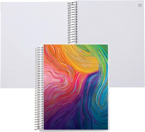 Erin Condren 7"x9" Dot Grid Platinum Spiral Notebook. Evolve Cover Design. 160 Dot Grid Pages, 5 mm, for Dot Journaling, Art, List-Making. 80 Lb. ...