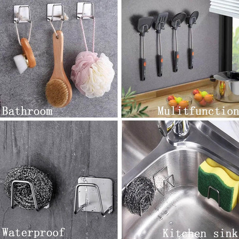 ESINAM 2Pcs Sponge Holders for Kitchen Sink, Strong Adhesive Small Sponge Holder, Premium Rustproof & Waterproof Kitchen Sink Caddy - Minimal Size...