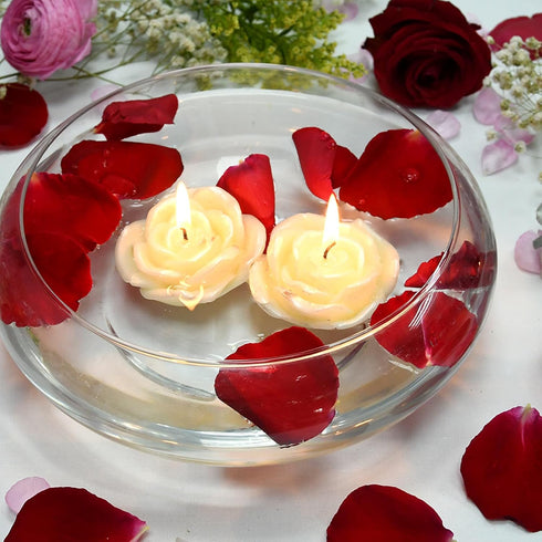 Zest Candle 12-Piece Floating Candles, 3-Inch, Ivory Rose...