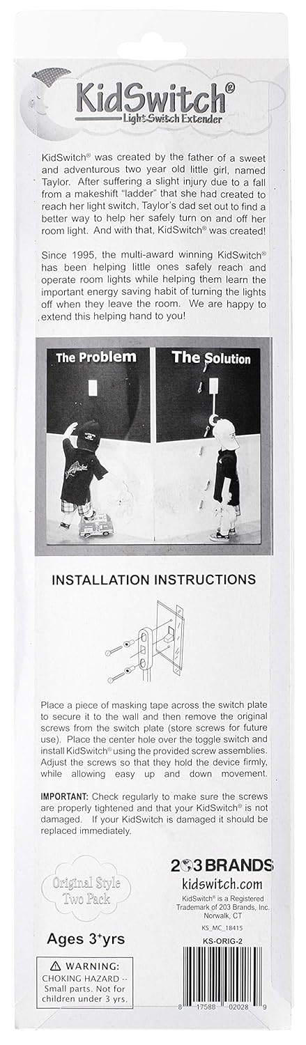 Light Switch Extender for Kids - Award Winning, Easy Grab Handle, Glow-in-The-Dark (Original, 2 Pack)...
