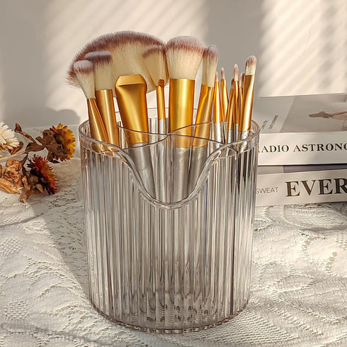Makeup Brush Holder Makeup Organizer, 4 Slot Eyeliner Eyelash Brush Makeup Brushes Cup Pen Holder for Vanity Decor Desk Storage, Bathroom Countert...