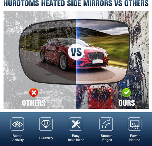 Driver Side Mirror Fit for Chrysler 200 2011-2017 / Chrysler 300 2012-2021 / Dodge Charger 2011-2021 Heated Rear View Mirrors Replace for 68101147...