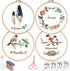 IFHFBI Bird Pattern Embroidery Starter Kit, 4 Pack Cross Stitch with Stamped Pattern and Instructions, 1 Embroidery Hoops, Threads and Needles, DI...