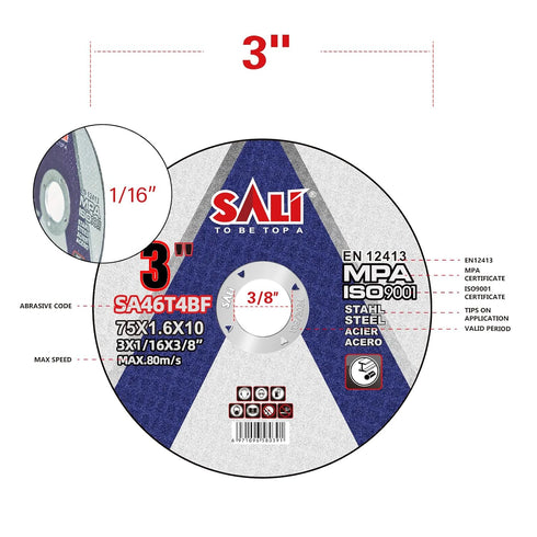 SALI 25 Pack Cut Off Wheels 3 Inch General Purpose Metal Cutting Wheel for 3 in Angle Grinders and Die Grinders- Cutting Disc Aggressive Cutting 3...
