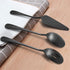 LIANYU 5-Piece Matte Black Serving Utensils Set, Stainless Steel Serving Set Include Serving Spoon Fork, Flatware Serving Pieces for Buffet Cateri...