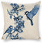 Chinoiserie Pillow Cover Blue Cherry Blossom and Birds Cotton Linen Decorative Throw Pillow Case Cushion Cover for Bedroom Sofa Living Room Couch ...