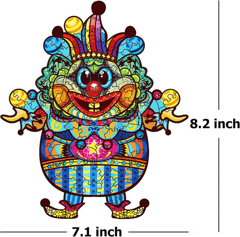 Wooden Jigsaw Puzzles,Unique Shaped Jigsaw Puzzles, Jigsaw Puzzles for Adults,Wood Cut Puzzles,Animal Shaped Puzzles,Colorful Puzzle Clown Best Gi...