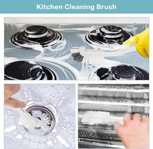 8 Pcs Dish Brush Bottle Bathroom Scrub Brushes Kitchen Cleaning Brush Right Angle Kitchen Brush Sink Household Pot Pan Edge Corners Tile Lines Bru...