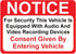 (4 Pack) Notice Vehicle is Equipped with Audio and Video Recording Devices Consent by Entering Sticker - Self Adhesive" 2½ X 3½" 4 Mil Vinyl Decal...