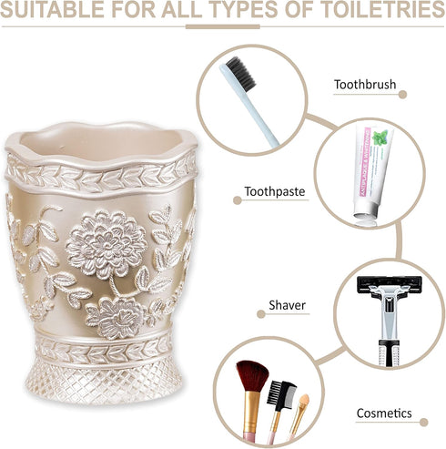 Popular Bath 942705 Rose Vine, Tumbler, Beige-Taupe...