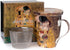McIntosh Gustav Klimt The Kiss Fine Bone China (15 oz) Tea Mug with Infuser and Lid in Matching Gift Box...
