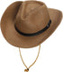 Unisex Straw Cowboy Hats for Women and Men Western Beach Cowboy Sun Hat Wide Brim Cap for Beach, Halloween, Partie...