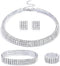 HAIAISO Rhinestone Crystal Jewelry Set Rhinestone Choker Necklace Rhinestone Earrings Rhinestone Stretch Bangle Bracelet Stretch Ring Bridal Party...
