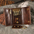 Le'aokuu Mens Genuine Leather Car Key Case Loop Hook Coin Case Cover Wallet Snap...