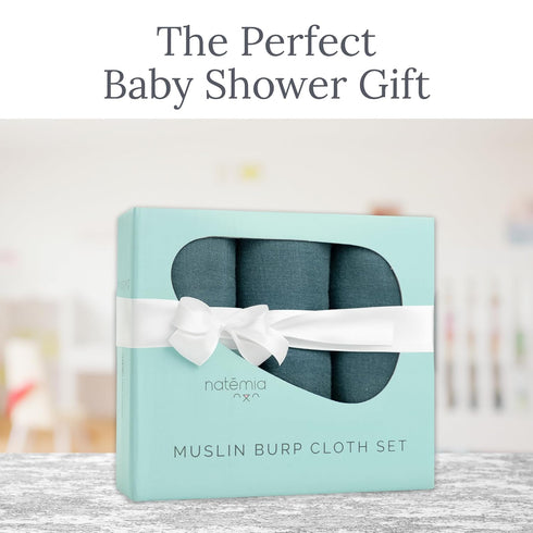 Natemia Muslin Burp Cloths for Baby Boys and Girls - Super Absorbent Baby Burp Cloths, Viscose Derived from Bamboo Cotton Baby Washcloths, 3-Pack ...