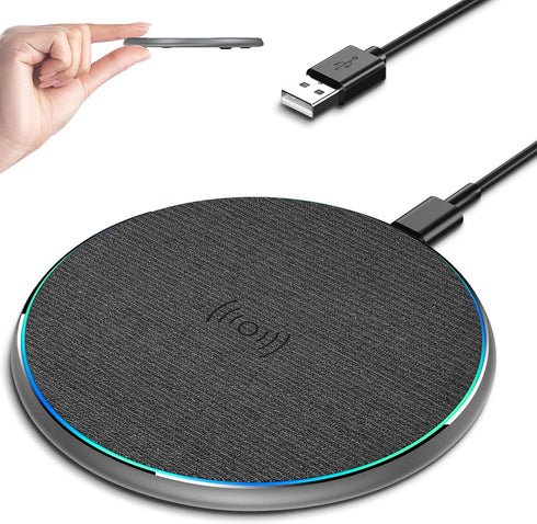 Wireless Charger Compatible with iPhone 15 14 13 12 11 Pro Max/Mini/Plus/XR/X/8, 15W Max Portable Wireless Charging Pad for Samsung Galaxy S23/S22...