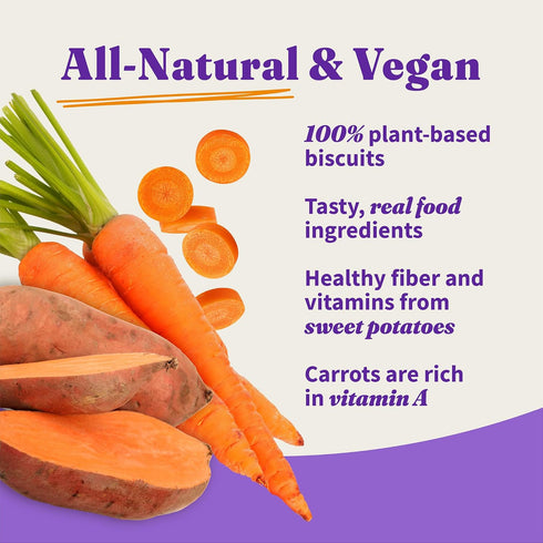 Halo Plant-Based Dog Treats with Sweet Potato & Carrots, Vegan Dog Treat Pouch, 8oz bag...