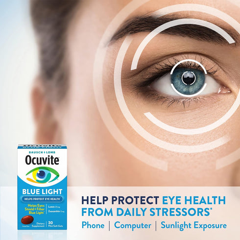 Ocuvite Blue Light Lutein 25mg Lutein & Zeaxanthin Supplement, by Bausch + Lomb, 30 Softgels (Packaging May Vary)...