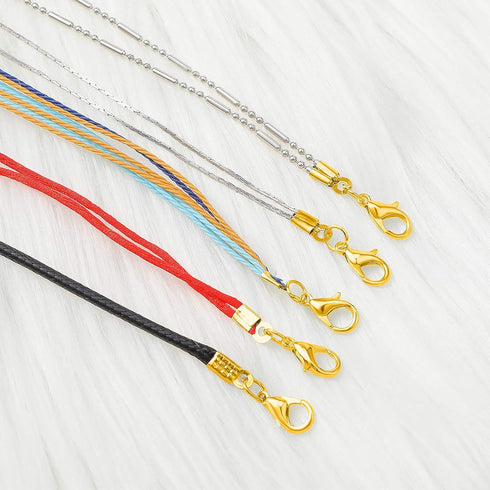 450 Piece Jewelry Making Accessories Kit Include 200 Fold Over Cord End Caps Crimp End Tips 200 Jump Ring Connectors and 50 Bracelet Necklace Lobs...