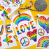 Outus 18 Pieces Gay Pride Rainbow Window Clings Rainbow Heart Sticker Love Word Homosexuality Love is Love Window Clings for Home Bedroom Bathroom...