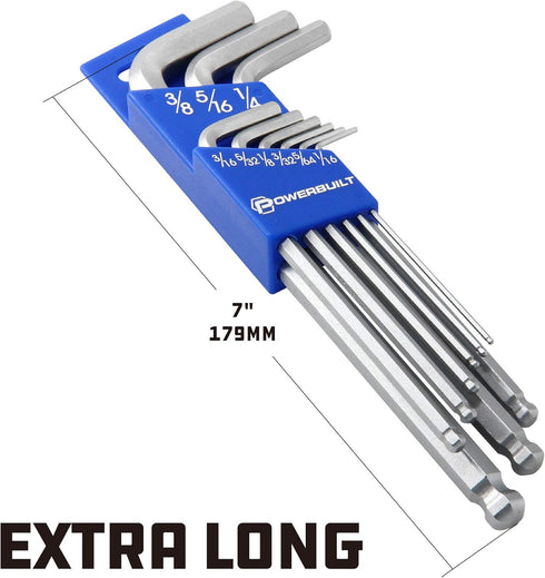 Powerbuilt Alltrade 640081 SAE Long Arm Ballend Hex Key Set, 9 Piece...