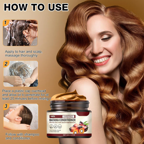 2PCS Batana Oil for Hair Growth, Botanix Batana Natural Hair Growth Oil,100 Percent Pure Batana Oil, Batana Oil Organic Raw, Batana Miracle Hair L...