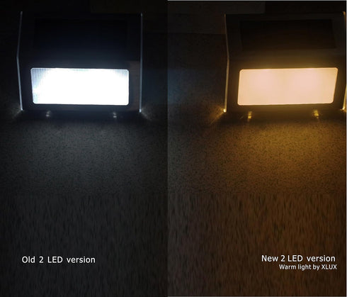 Solar Lights for Steps Decks Pathway Yard Stairs Fences, LED lamp, Outdoor Waterproof, Warm Light, 2 Pack...