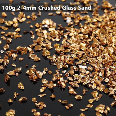 Irregular Crushed Glass Chips Sprinkles, 100g Metallic Chunky Glitter Stones for Nail Art, Resin Mold Filler, DIY Crafts, Vase Filler, Jewelry Mak...