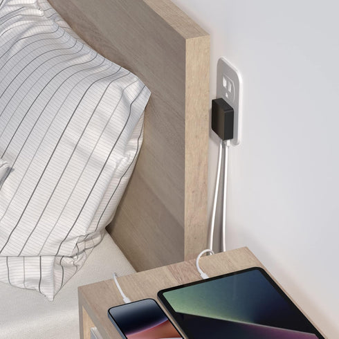 Nekmit Dual Port Ultra Thin Flat USB Wall Charger with Smart IC, Black...