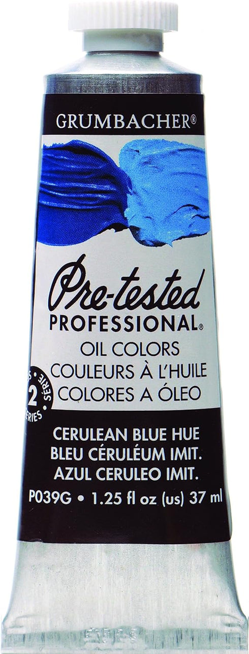 Grumbacher Pre-Tested Oil Paint, 37ml/1.25 Ounce, Cerulean Blue Hue (P039G)...