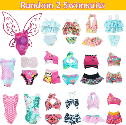 60pcs Doll Clothes and Accessories Fashion Dress Wedding Gowns, Daily Tops Pants Outfits Jumpsuit Swimsuits Bikini, 10 Mini Dresses Skirts, Shoes ...